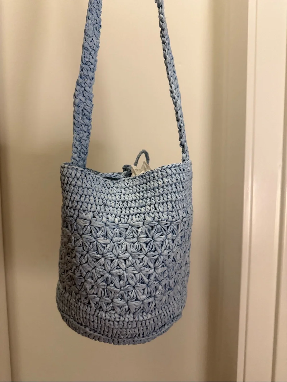 J. Crew blue bag handle